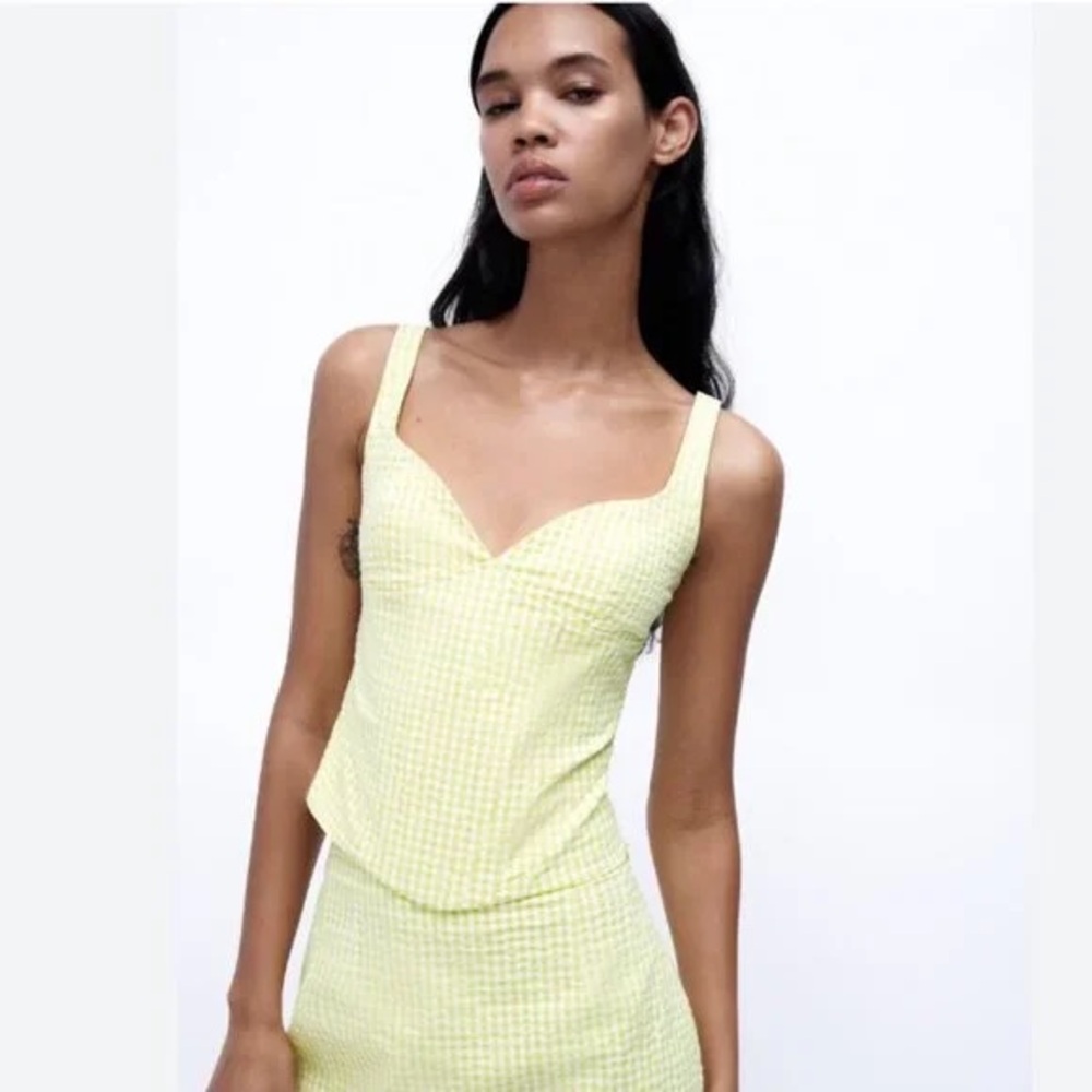ZARA Gingham Skirt + Top Set